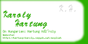 karoly hartung business card